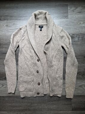 21men Shawl Collar Button Cardigan - Beige